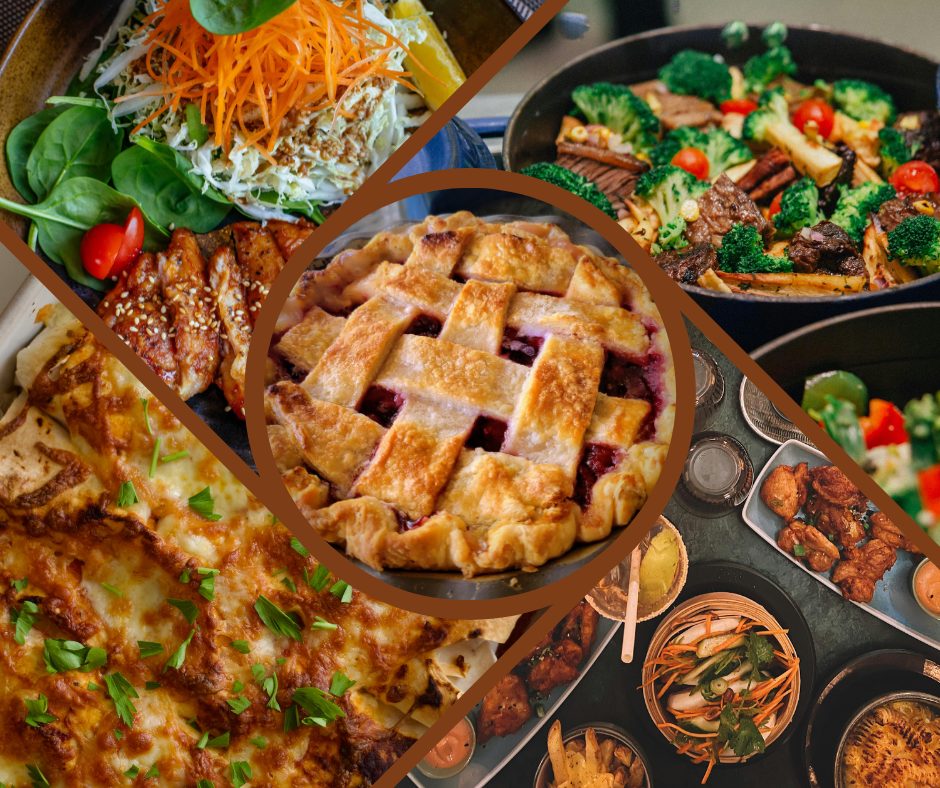 Collage of different food dishes