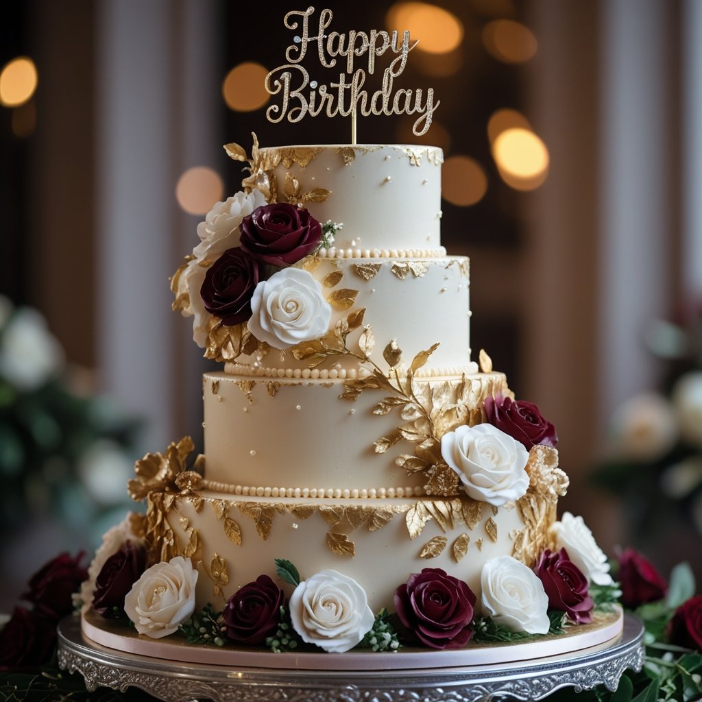 Luxurious birthday cake